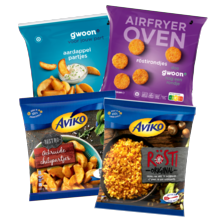 Aviko of g'woon aardappelkroketjes, -schijfjes, -dobbelsteentjes, -partjes, -rösti, -bolletjes of puree 